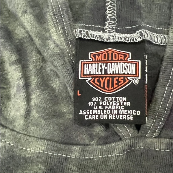 Harley Davidson Green Tie Dye Graphic Hoodie Girls Size Large - Picture 2 of 6
